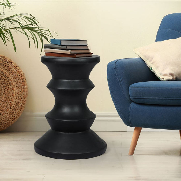 Side Table Geometric Chess Shape Magnesia Stool Stone Style