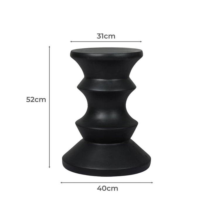 Side Table Geometric Chess Shape Magnesia Stool Stone Style