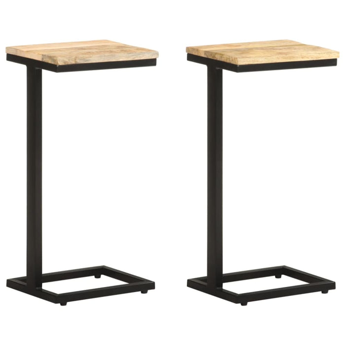 Side Tables 2 Pcs 31.5x24.5x64.5 Cm Rough Mango Wood Txokib