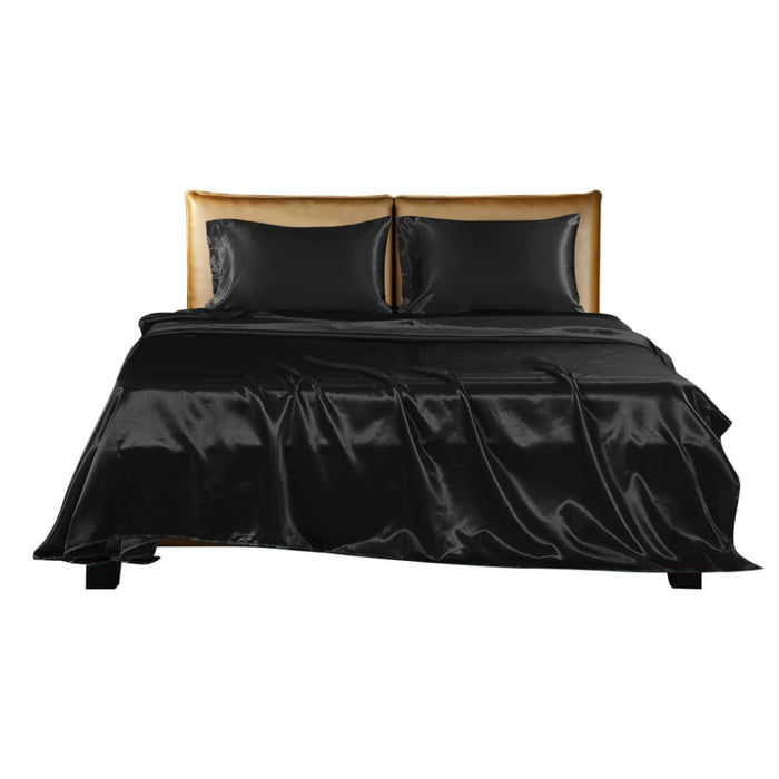 Goslash Picks Silky Satin Sheets Fitted Flat Bed Sheet