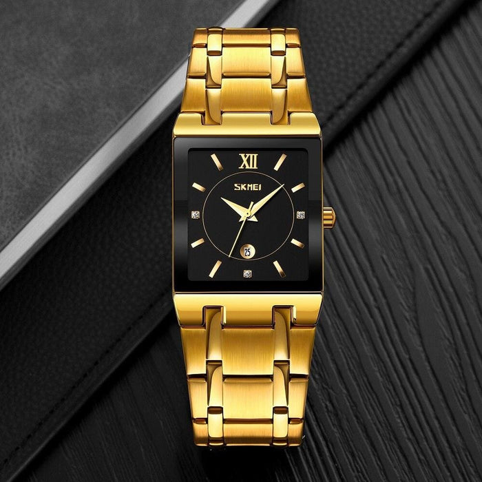 Simple Square Men’s Watch With Stainless Steel Band