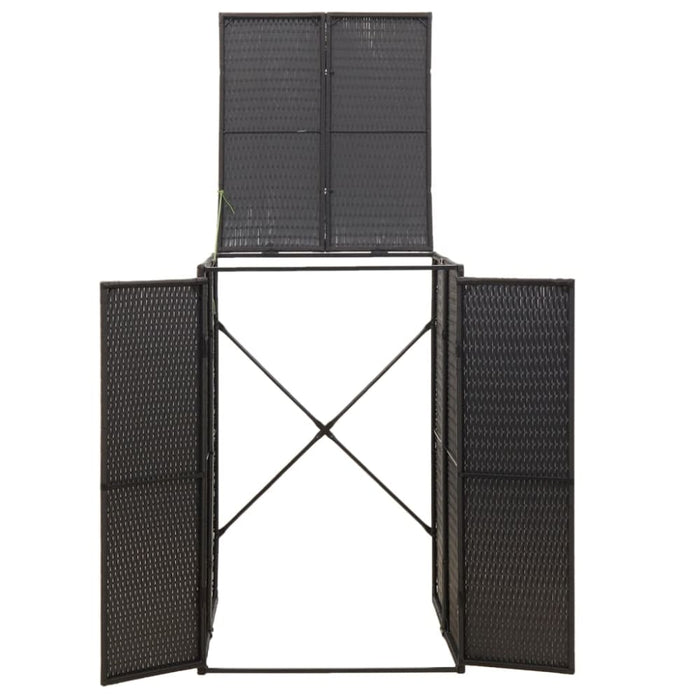 Single Wheelie Bin Shed Black 70x80x117 Cm Poly Rattan