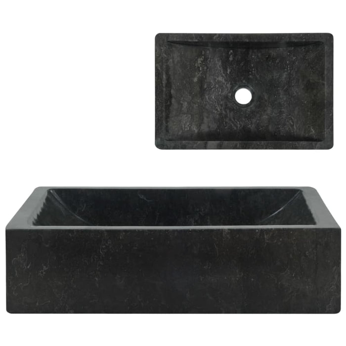 Sink 45x30x12 Cm Marble Black Oaxiix