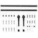 Sliding Door Hardware Kit 183 Cm Steel Black Oaxnxi