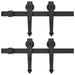 Sliding Door Hardware Kits 2 Pcs 200 Cm Steel Black Tbpkntk