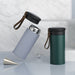 Small Portable Insulated Bottle With Leather Handle