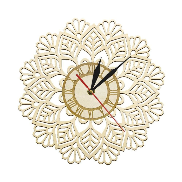 Snowflake Wood Wall Clock