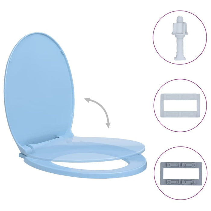 Soft-close Toilet Seat Blue Oval Oapnxx