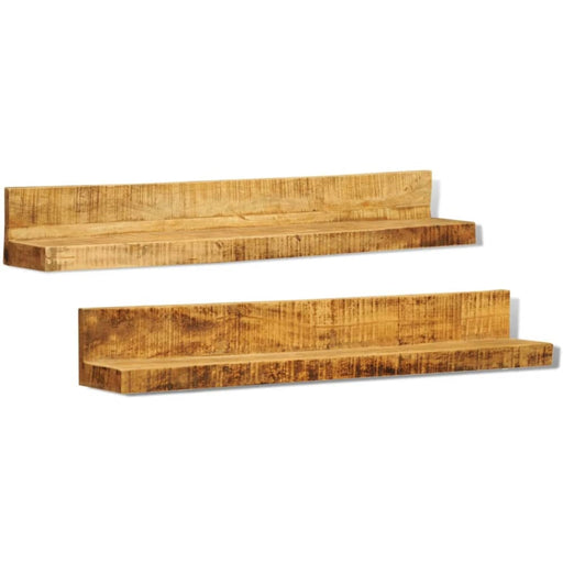 Solid Wood Wall Mounted Display Shelf 2 Pcs Xaobnn