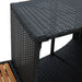 Spa Surround Black Poly Rattan And Acacia Wood Tobbkx