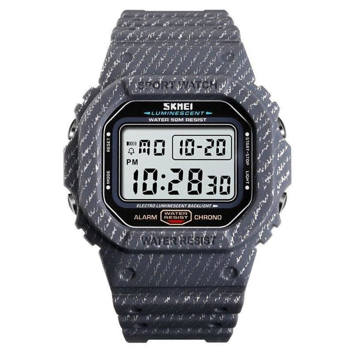 Square Denim Stripes Digital Watch