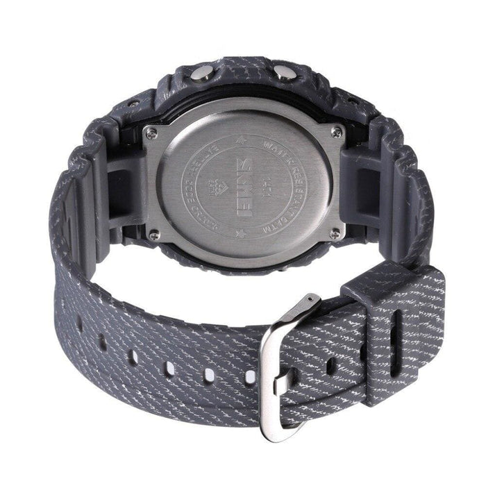 Square Denim Stripes Digital Watch