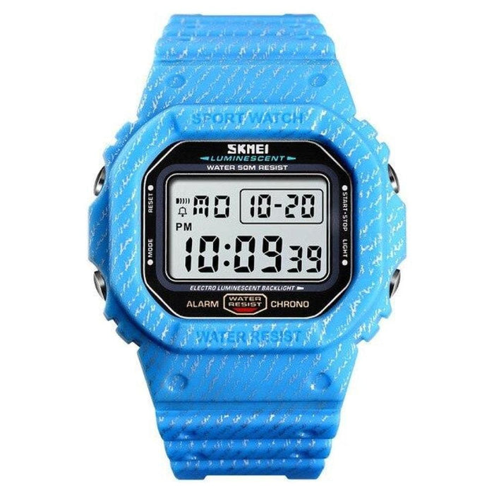 Square Denim Stripes Digital Watch