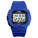 Square Denim Stripes Digital Watch