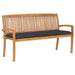 Stacking Garden Bench With Cushion Solid Teak Wood Tblttxo