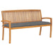 Stacking Garden Bench With Cushion Solid Teak Wood Tblttxx