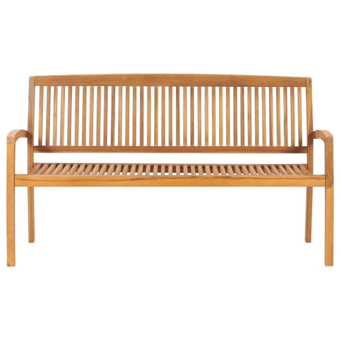 Stacking Garden Bench With Cushion Solid Teak Wood Tblttbn