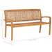 Stacking Garden Bench With Cushion Solid Teak Wood Tblttbn