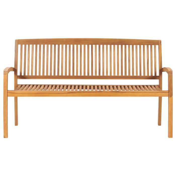 Stacking Garden Bench With Cushion Solid Teak Wood Tblttxo