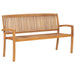 Stacking Garden Bench With Cushion Solid Teak Wood Tblttxt