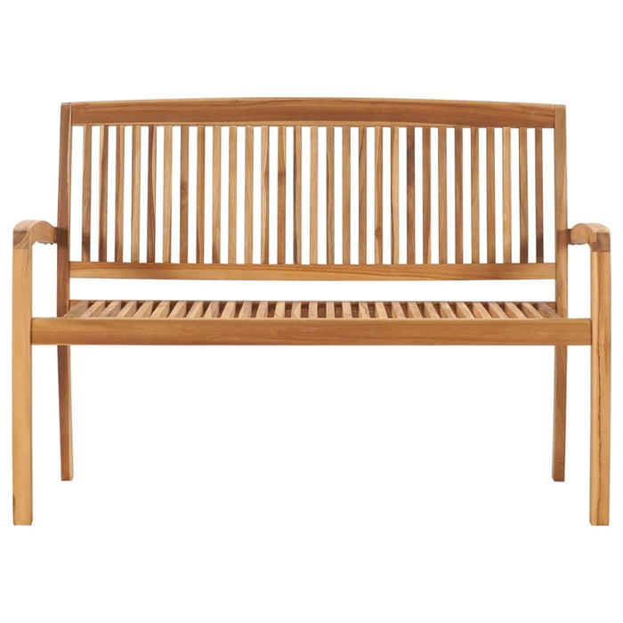 Stacking Garden Bench With Cushion Solid Teak Wood Tbltxnx