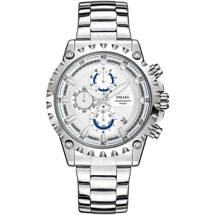 Stainless Steel Mens’’s Multi-functional Dial Wrist Watch