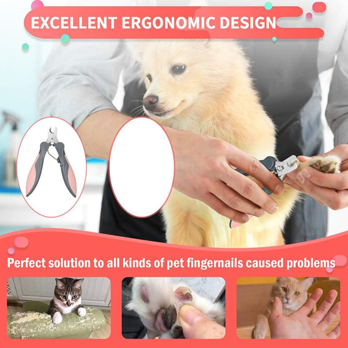 Stainless Steel Sharp Ergonomic Handle Dog Nail Clippers