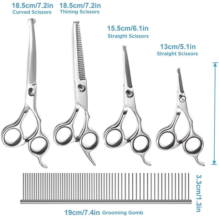 Stainless Steel Thinning Straight Curved Dog Scissors