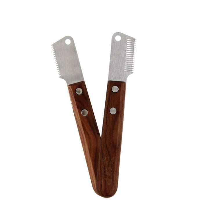 Stainless Steel Wooden Handle Stripping Knife Pet Hair