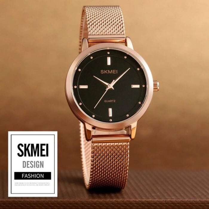 Steel Mesh Belt Simple Designt Women Wristwatch