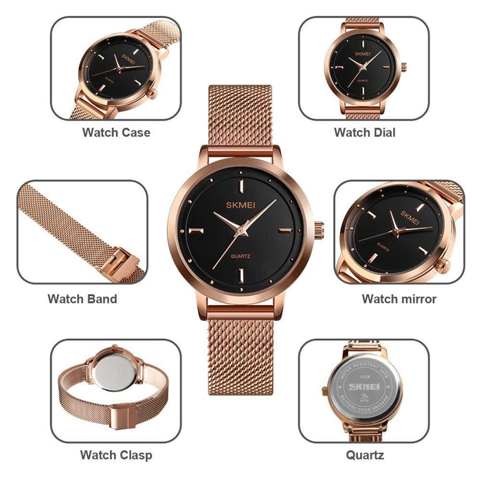 Steel Mesh Belt Simple Designt Women Wristwatch