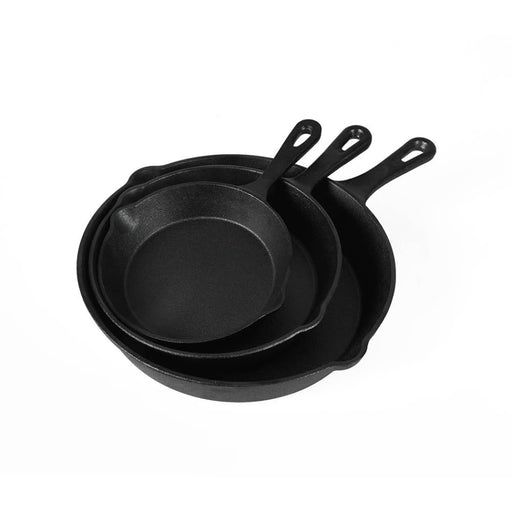 Goslash Picks Non Stick Frying Pan Set 3pcs Cast Iron Steak