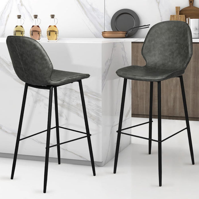 2x Bar Stool Counter Chair Pu Leather Kitchen Pub