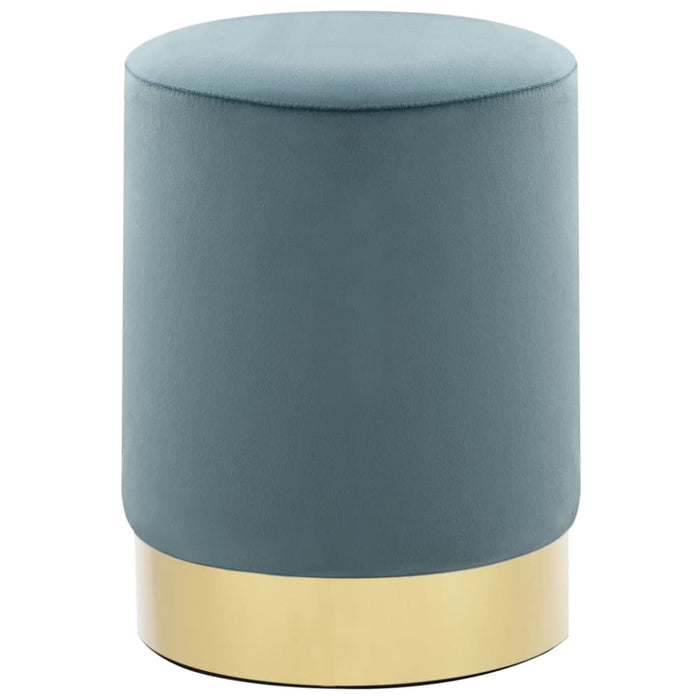 Stool Light Blue And Gold Velvet Xaknab