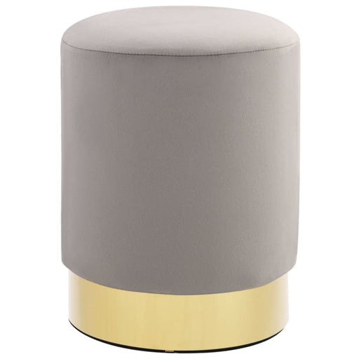 Stool Light Grey And Gold Velvet Xaknta