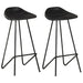 Bar Stools 2 Pcs Black Real Leather Gl66761