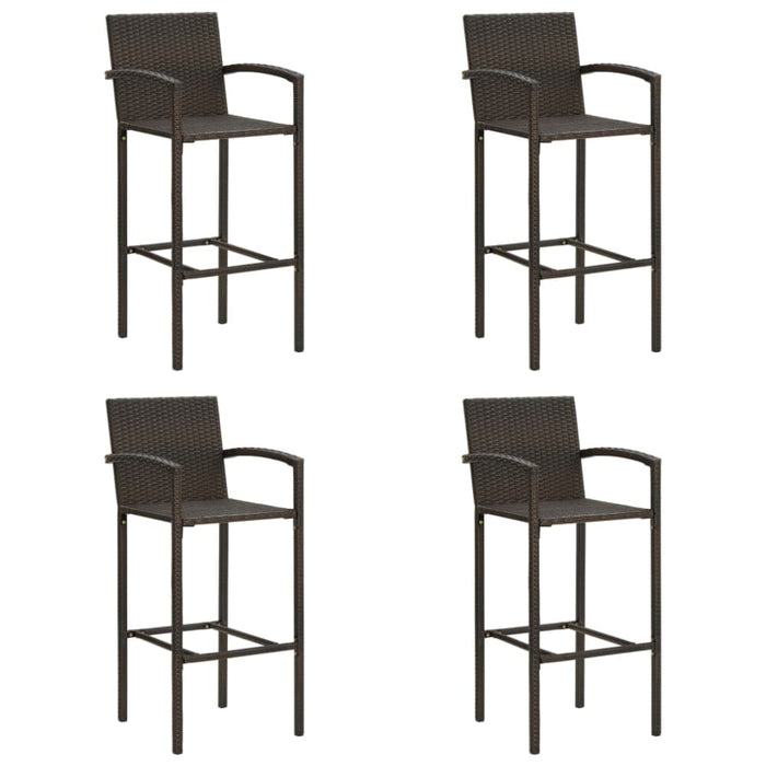 Bar Stools 4 Pcs Brown Poly Rattan Gl67215