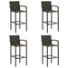 Bar Stools 4 Pcs Brown Poly Rattan Gl67215