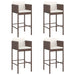 Bar Stools 4 Pcs With Cushions Brown Poly Rattan Gl67016659