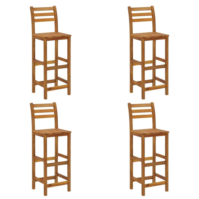 Bar Stools 4 Pcs Solid Acacia Wood Gl69516