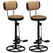 Bar Stools With Canvas Print 2 Pcs Brown And Black Real