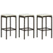 Bar Stools With Cushions 3 Pcs Brown Poly Rattan Gl6791