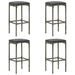 Bar Stools With Cushions 4 Pcs Grey Poly Rattan Gl6761