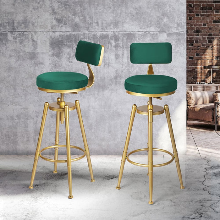 1x Bar Stools Kitchen Stool Chair Swivel Barstools Velvet