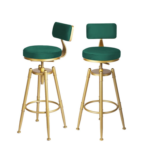 1x Bar Stools Kitchen Stool Chair Swivel Barstools Velvet