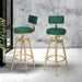 1x Bar Stools Kitchen Stool Chair Swivel Barstools Velvet