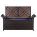 Storage Bench With Cushion Poly Rattan Brown Aaonx