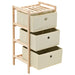 Storage Rack With 3 Fabric Baskets Cedar Wood Beige Xalatt