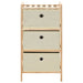 Storage Rack With 3 Fabric Baskets Cedar Wood Beige Xalatt