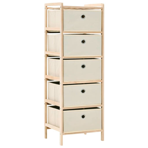 Storage Rack With 5 Fabric Baskets Cedar Wood Beige Xalata